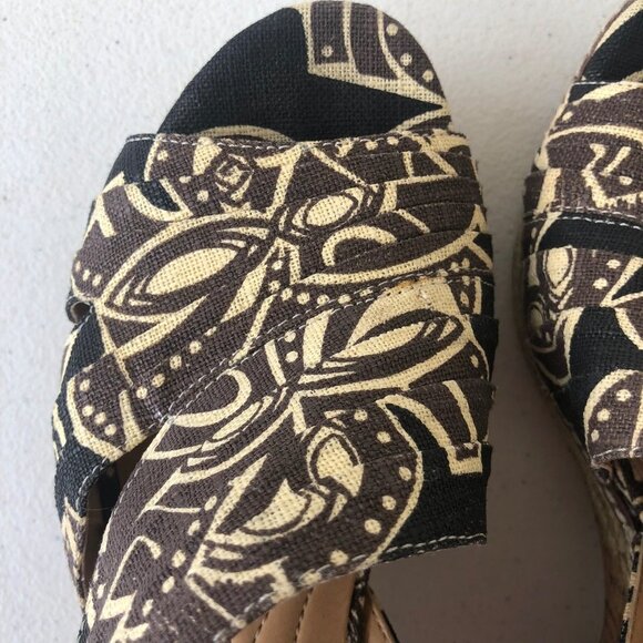 Naturalizer N5 Comfort Lulianna Coated Linen Slingback Cork Wedge Size 9M - Picture 7 of 15